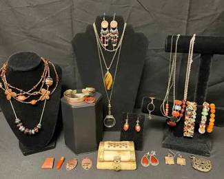KN301Costume Jewelry Orange And Browns