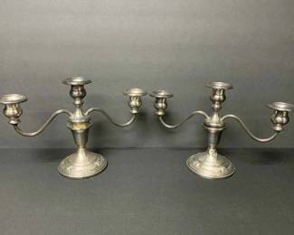 RA207VDamask Rose Sterling Candleholders