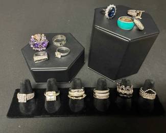 KN285Silvertone Rings Costume Jewelry