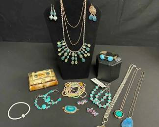 KN302Costume Jewelry Blues Greens