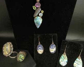 KN309VSilver Abalone Shell Jewelry