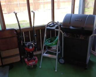 Mini Tiller, Gas Grill, Card Table, Step Ladder