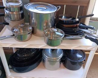 Pots pans, roast pans,