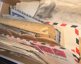 Old letters, stamps, ephemera