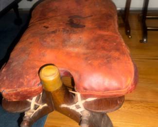 Camel Saddle Stool Mid Century antique