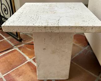 Travertine Side Table