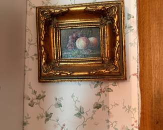 Tiny framed reproduction painting