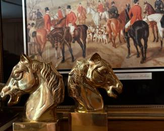 Brass Horse Bookends