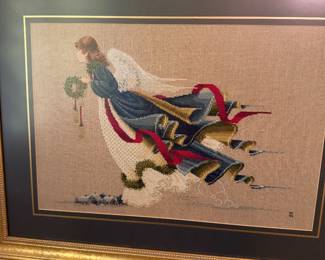 Cross stitched angel