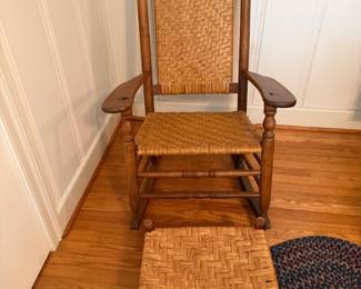 full size antique rocker and matching stool