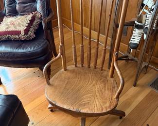 oak, antique rolling chair