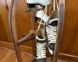 antique sled with ice skates