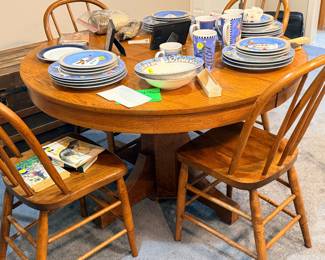 antique table & chair set