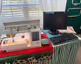 Viking Husqvarna Sewing Machine with Desktop Computer