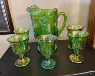 Carnival glass set