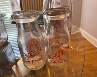 Pint milk bottles from old dairies
