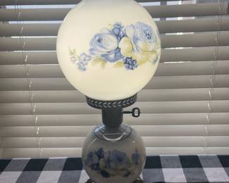Super Gone With the Wind Lamp. Hand painted.