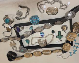 Including Southwest jewelry - belts, cuffs, pendants, rings & fetishes.