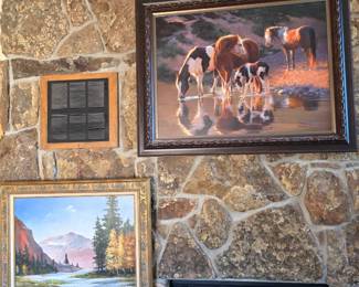 Lower left painting by Tom Dooley; Horse artwork.