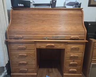 Oak Roll Top Desk
