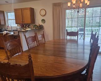 Oak Table and 9 chairs