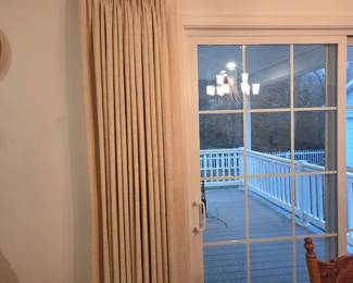 5 set of biege lined drapes