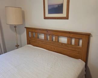 Oak full size bed; Headboard  and mattress