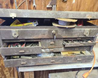 old tool chest loaded