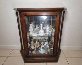 Traditional Wood and Glass Tabletop Curio Cabinet