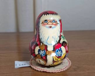 Russian Hand-Painted Santa Claus Nesting Dolls