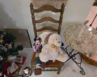 Early American Three Slat Ladderback Side Chair