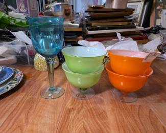 A Group of Five MCM Decorative Glassware Pieces