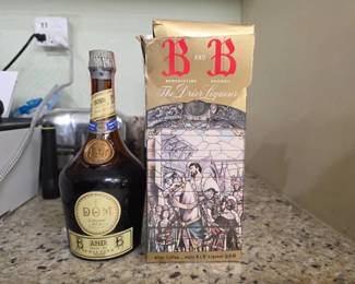B and B Benedictine and Brandy Liqueur Bottle
