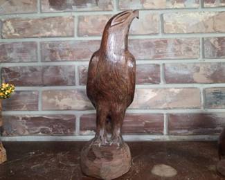 Mid-Century Hand Carved Seri Style Ironwood Eagle
