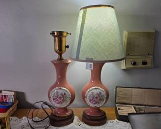 MCM Paris Porcelain Style Ceramic Table Lamps