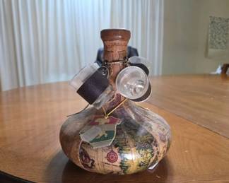 Italian Decanter and Four Shot Glasses