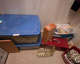 Art and Craft Supplies, and Plastic Storage Bins