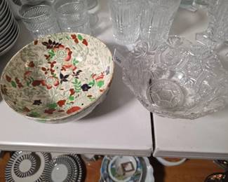 2 Bowls One Earthenware and One Pressed Glass