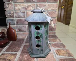 Contemporary Hexagonal Wood Tower Birdhouse