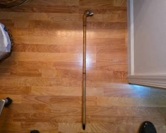 Antique Bamboo Horse Measuring Walking Cane