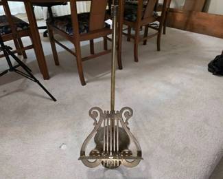 Brass Lyre Form Adjustable Music Stand