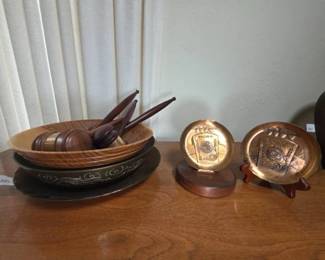 Wooden Gavels and Embossed Copper Dishes