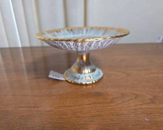Stangl Pottery Gilded Earthenware Footed Compote