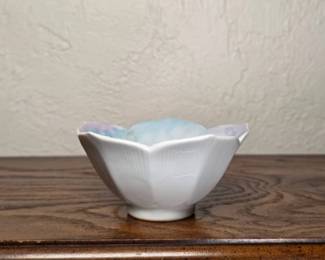 Hand-Painted Porcelain Blossom Form Bowl