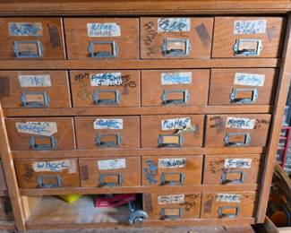 MCM Industrial Oak Multi-Drawer Cabinet