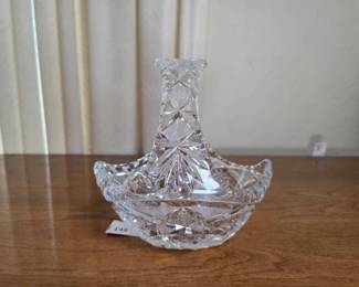 American Brilliant Period Style Cut Glass Basket