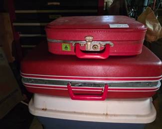 Red Suitcases Including Samsonite Hard Shell Case