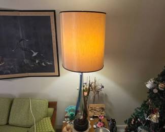 MCM Blown Art Glass Table Lamp Murano Style