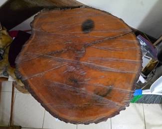 Rustic Live Edge Wood Slab Coffee Table