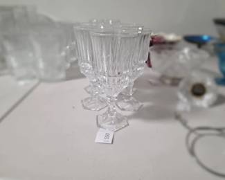 Five Cut Lead Crystal Stemmed Goblets
